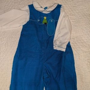 Petit Ami blue corduroy longall